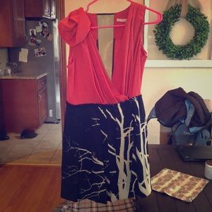 Occasion dress Coral & black